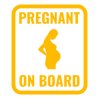 Pregnant On Board Decal (Yellow)